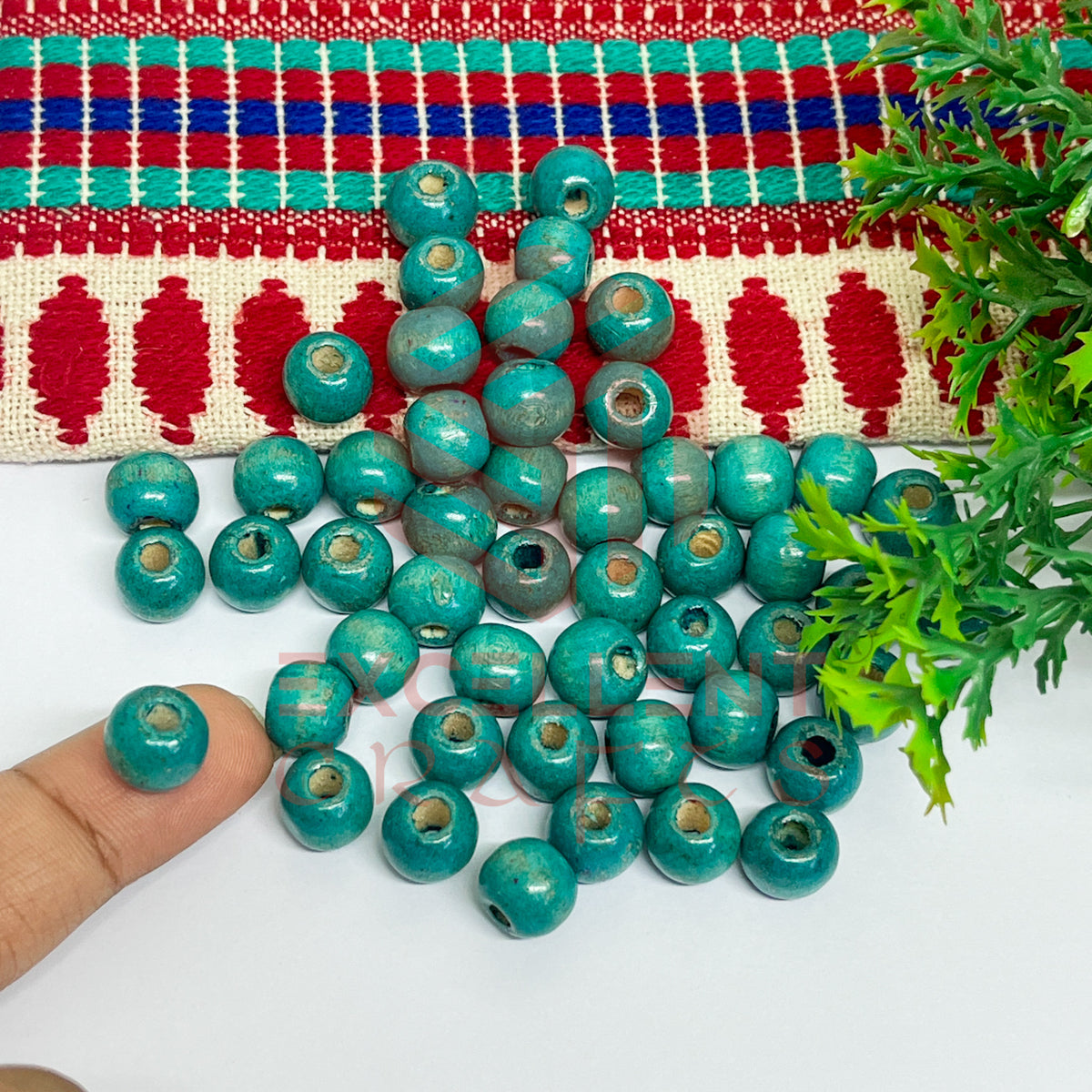 10mm Round Wooden Beads (50Pcs Pack)