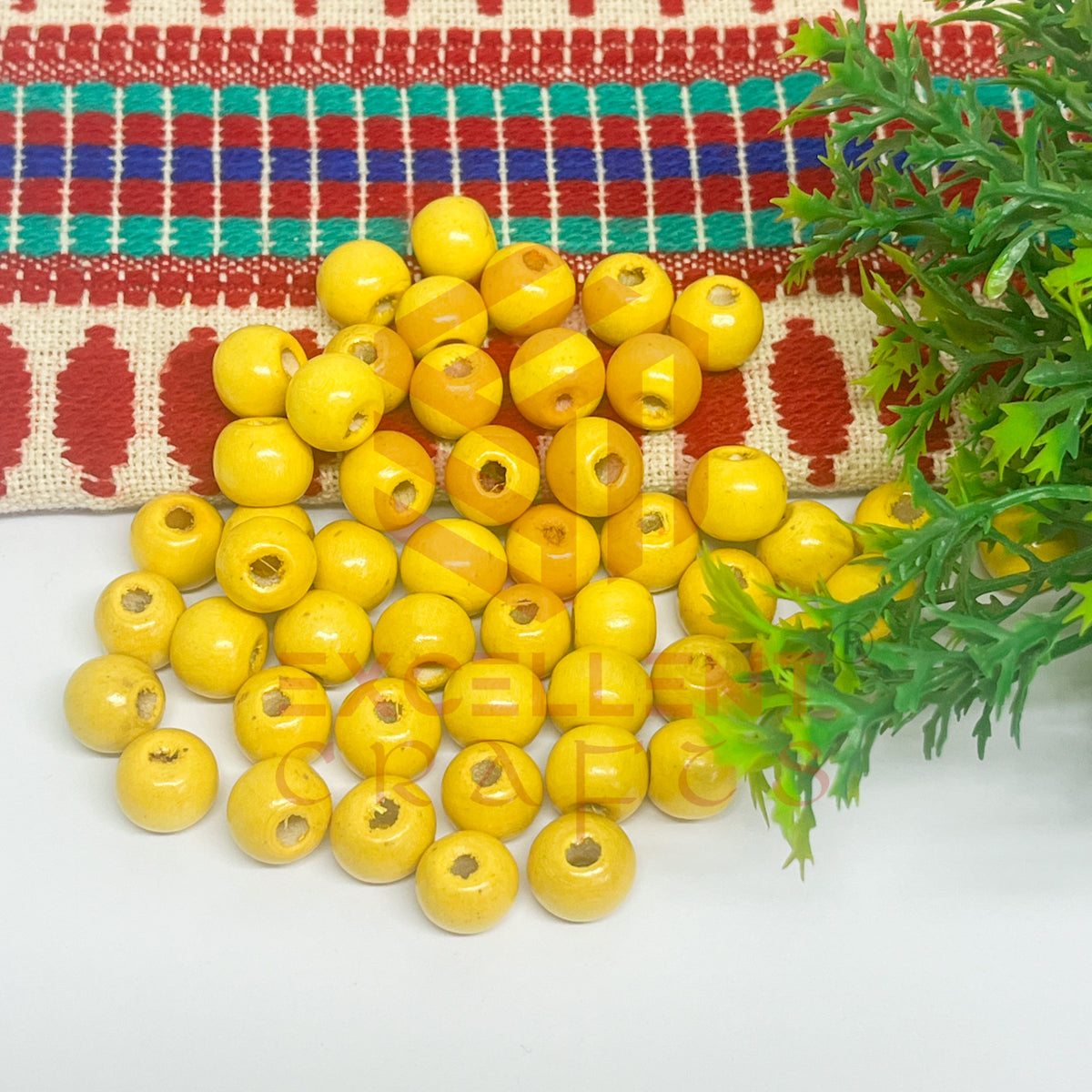 10mm Round Wooden Beads (50Pcs Pack)