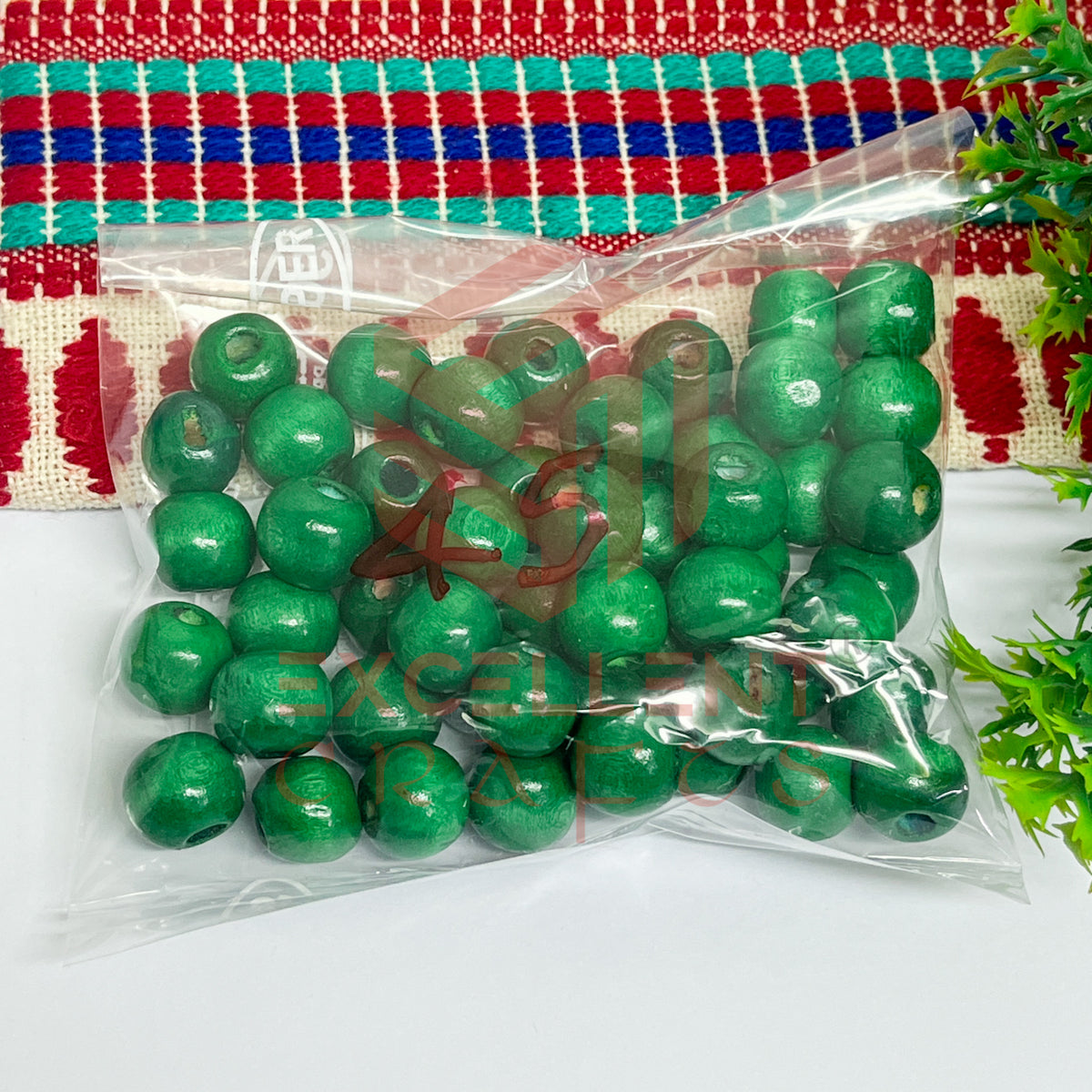 12mm Round Wooden Beads (50Pcs Pack)