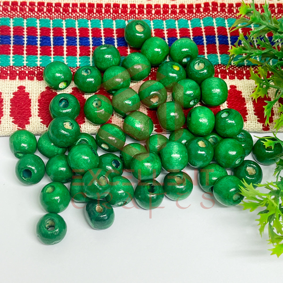 12mm Round Wooden Beads (50Pcs Pack)