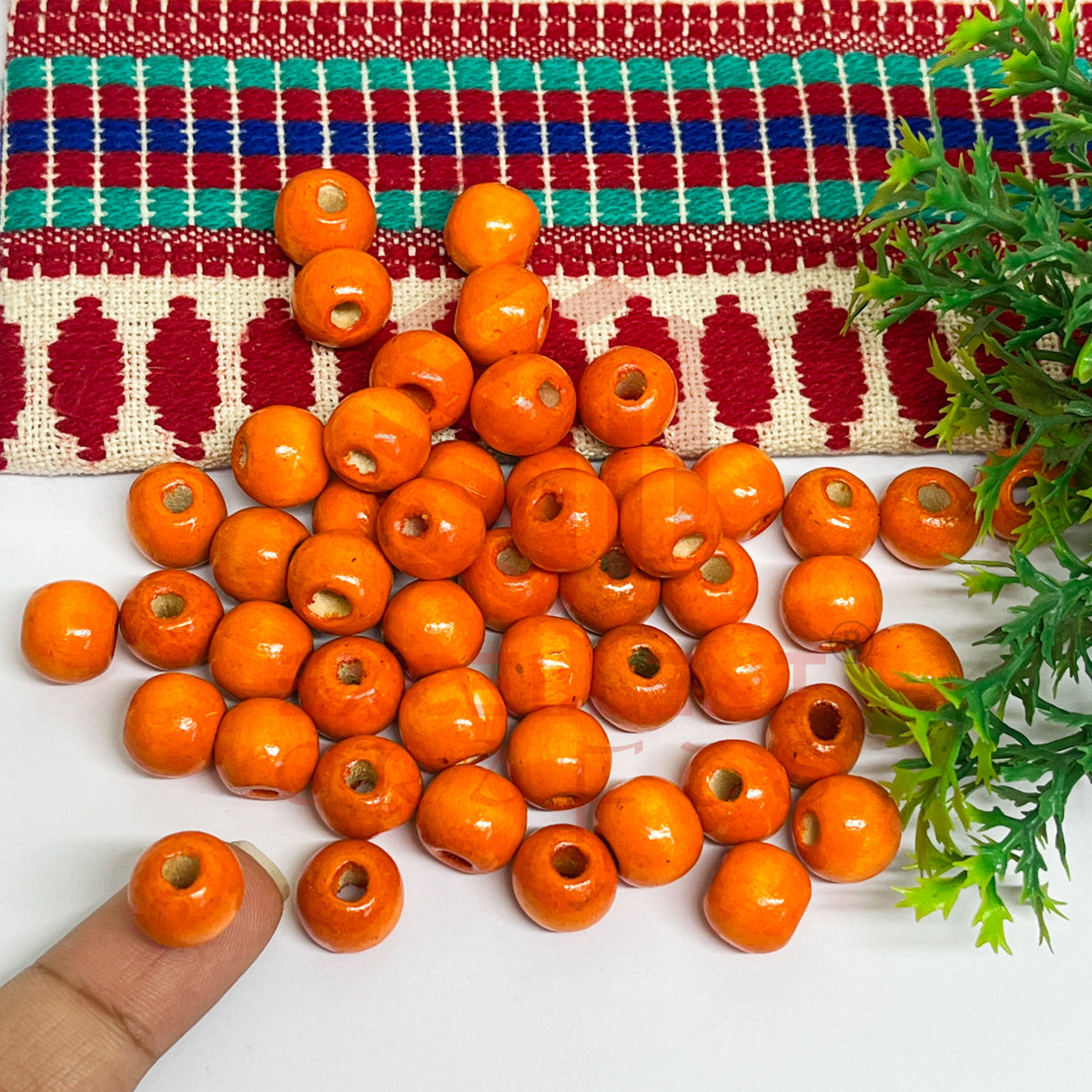 12mm Round Wooden Beads (50Pcs Pack)