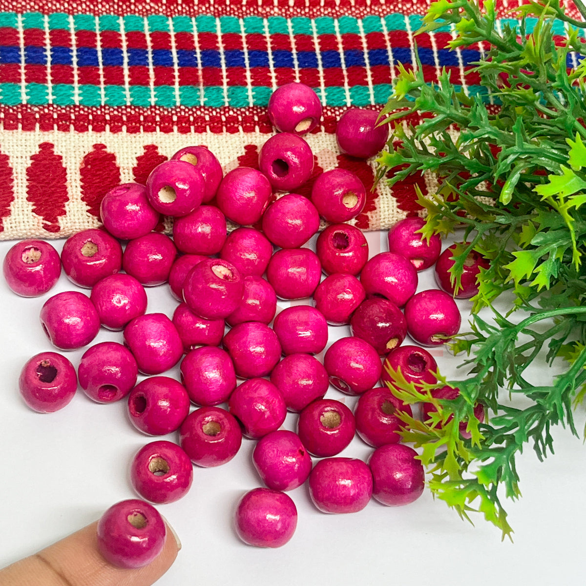 12mm Round Wooden Beads (50Pcs Pack)
