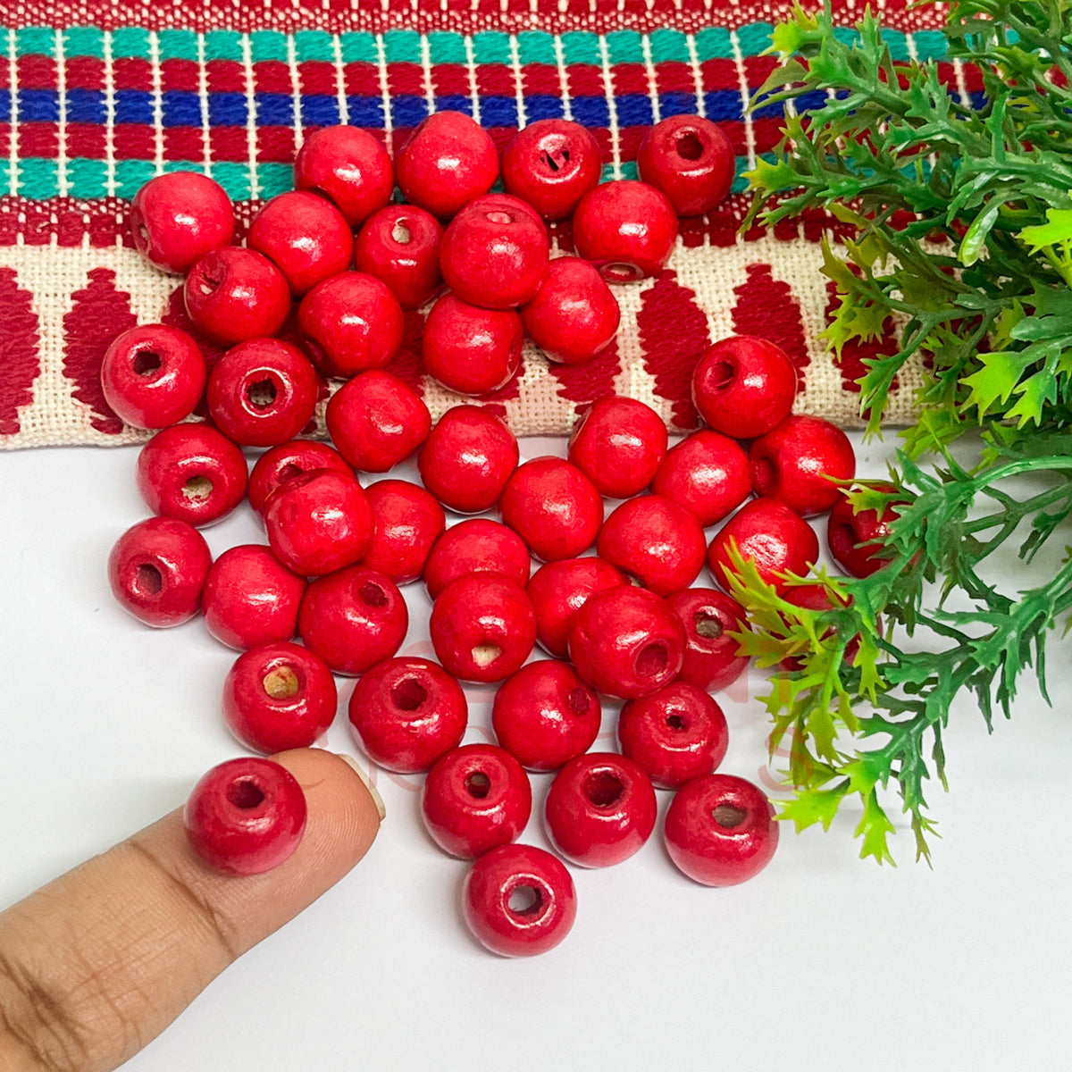 12mm Round Wooden Beads (50Pcs Pack)