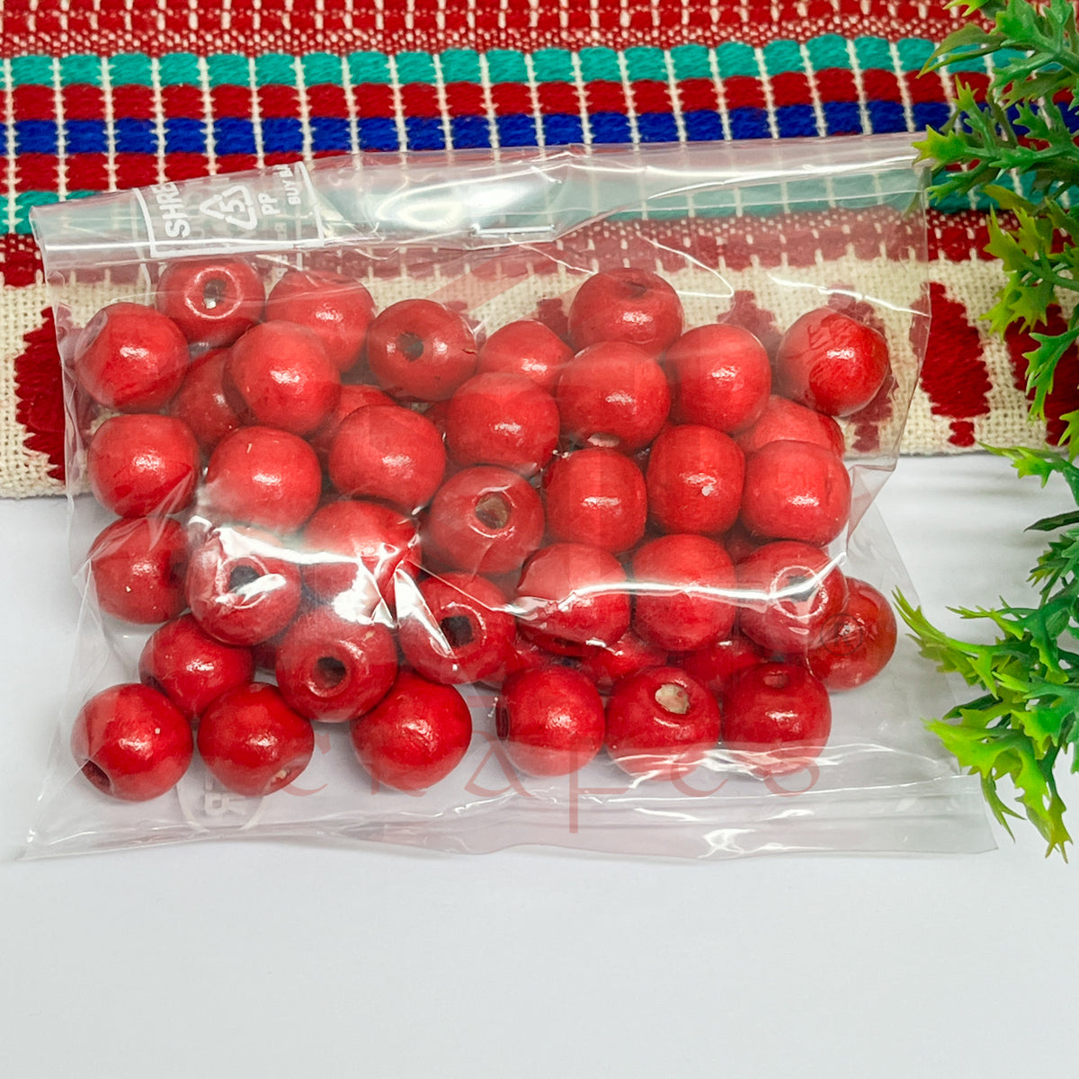 12mm Round Wooden Beads (50Pcs Pack)