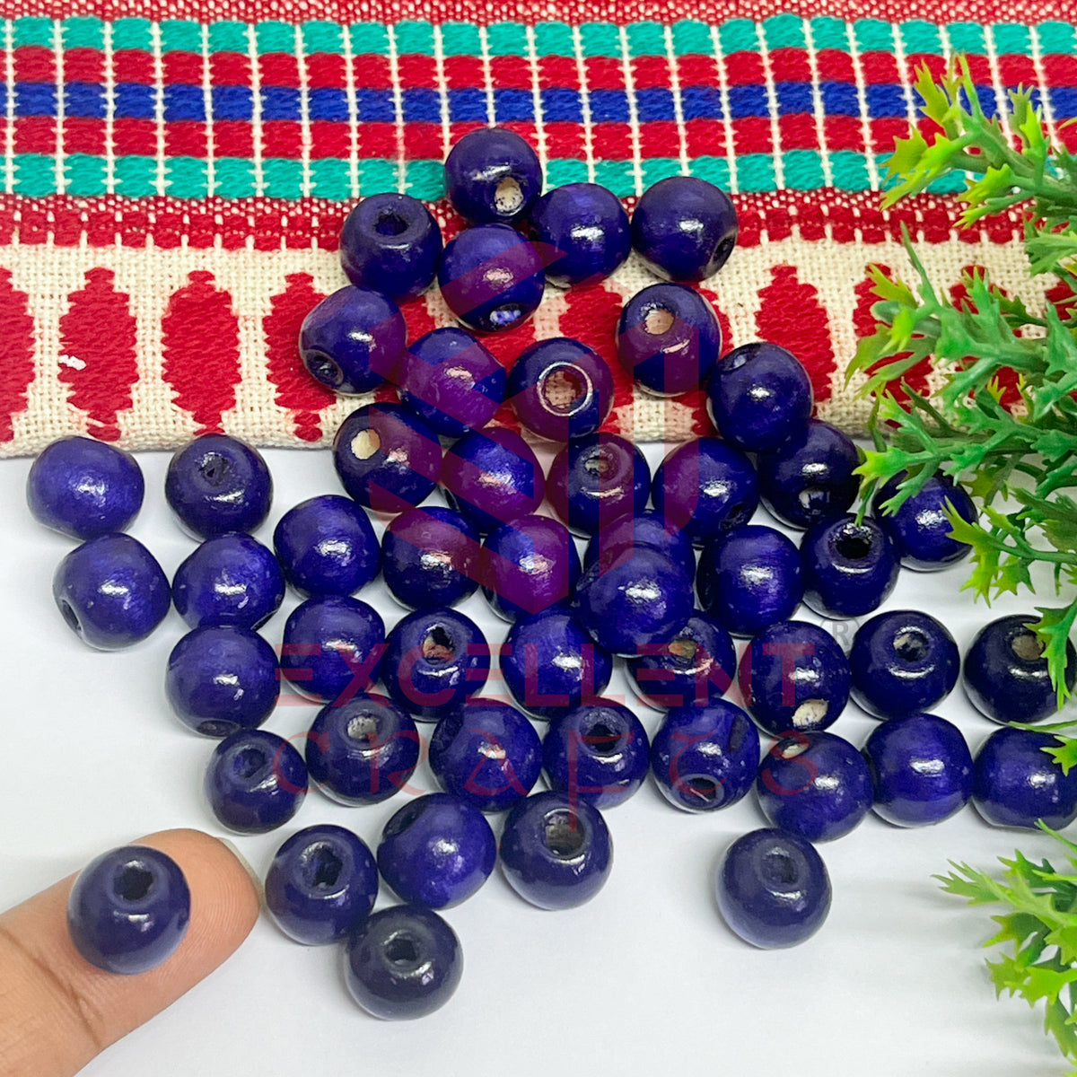 12mm Round Wooden Beads (50Pcs Pack)