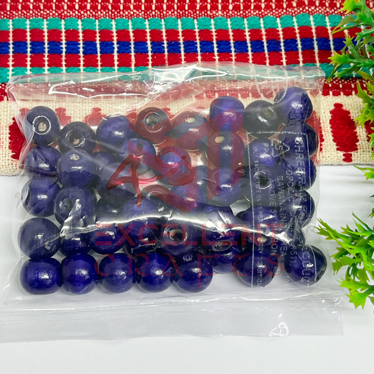 12mm Round Wooden Beads (50Pcs Pack)