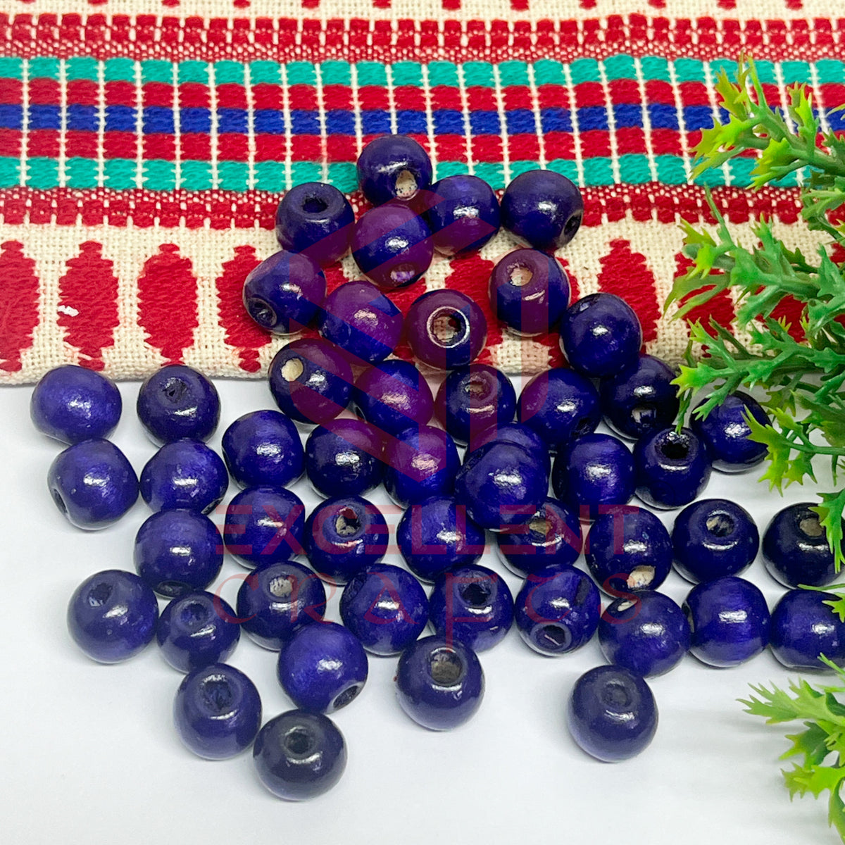 12mm Round Wooden Beads (50Pcs Pack)