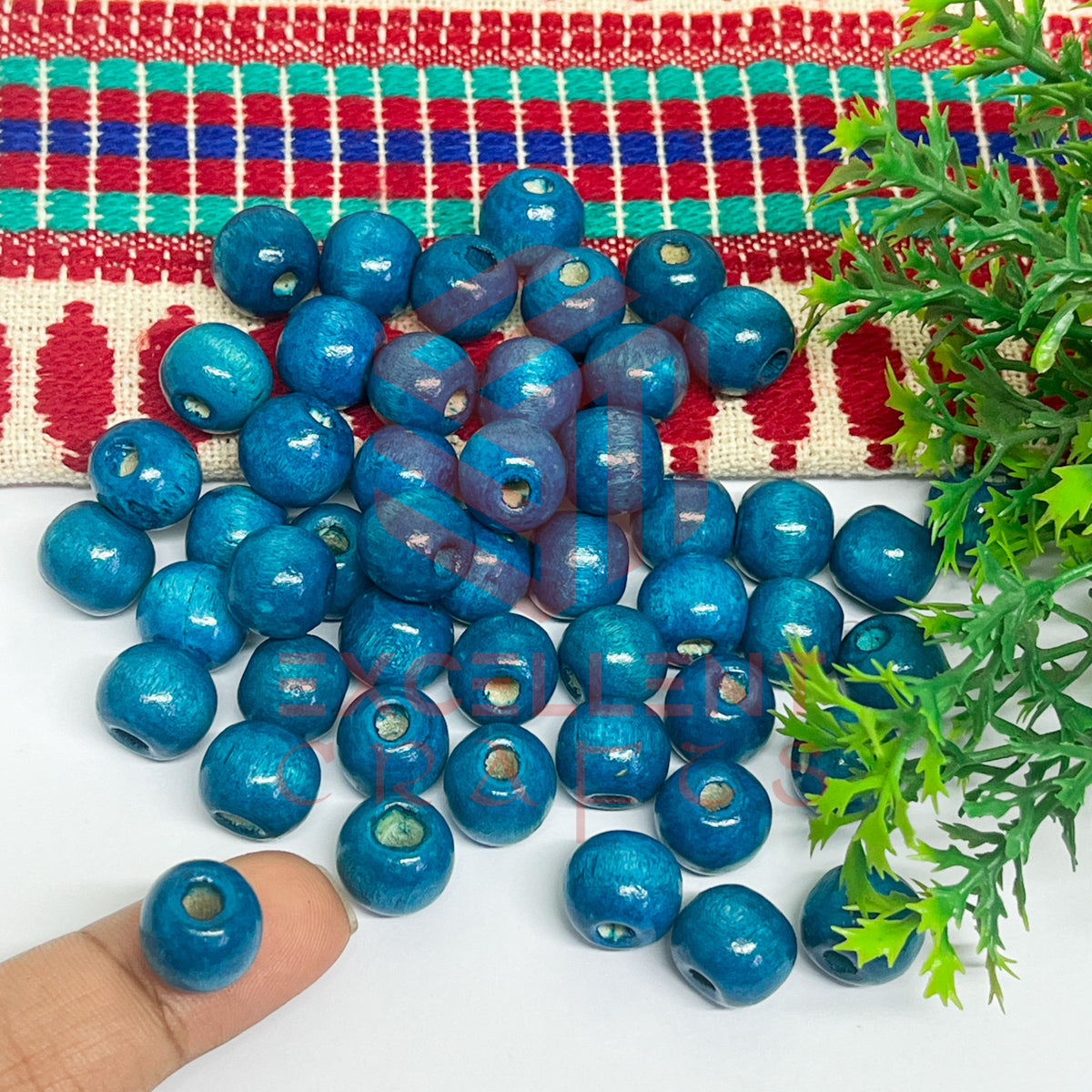 12mm Round Wooden Beads (50Pcs Pack)