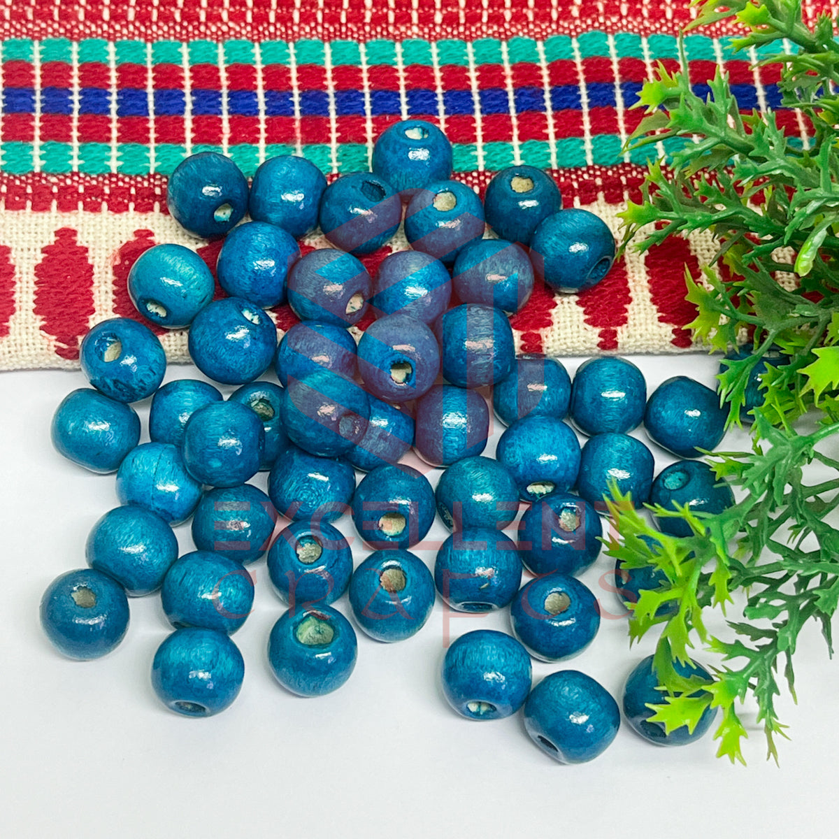 12mm Round Wooden Beads (50Pcs Pack)