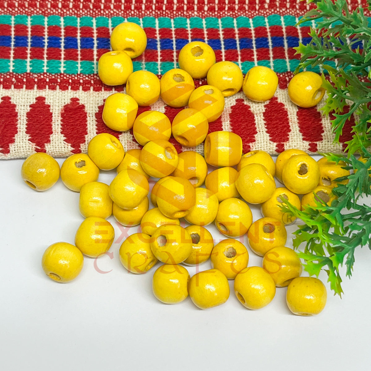 12mm Round Wooden Beads (50Pcs Pack)
