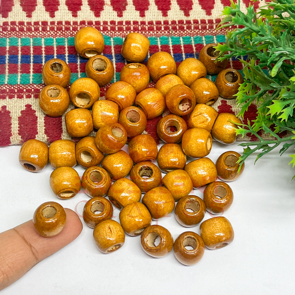 12x14mm Coffee Brown Wooden Beads (100pcs)