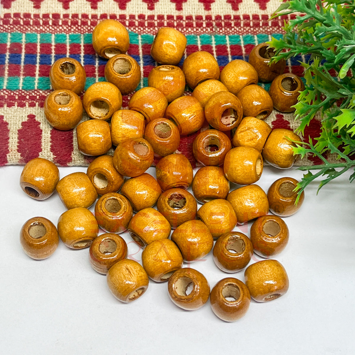 12x14mm Coffee Brown Wooden Beads (100pcs)