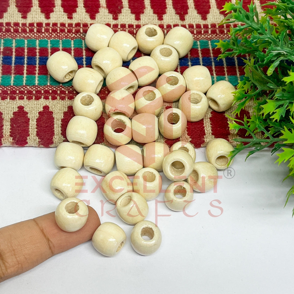 12x14mm Cream Wooden Beads (100pcs)