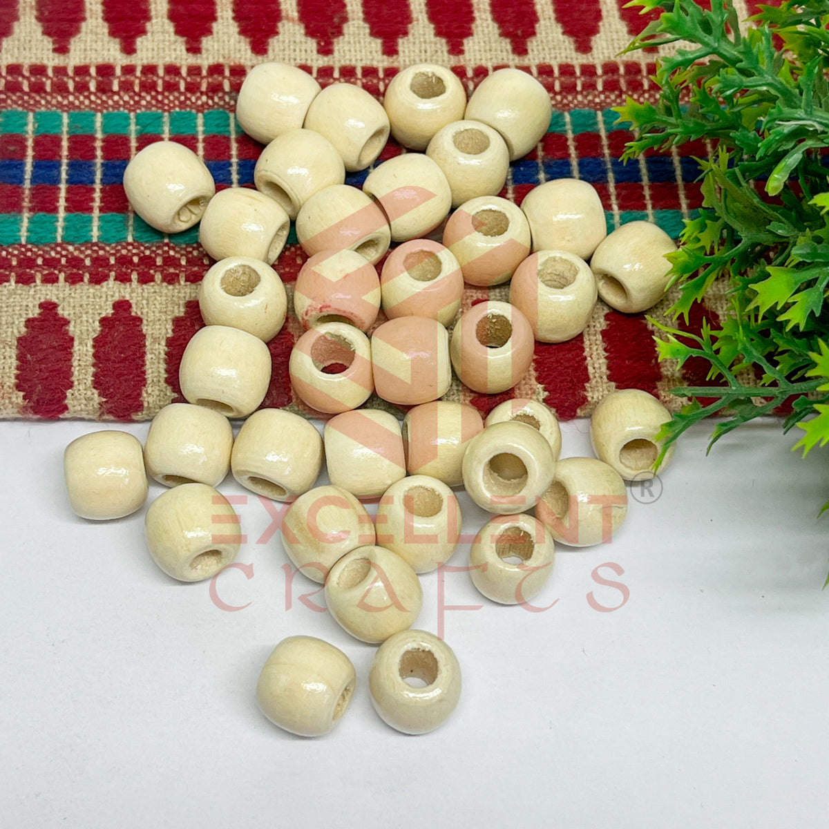 12x14mm Cream Wooden Beads (100pcs)