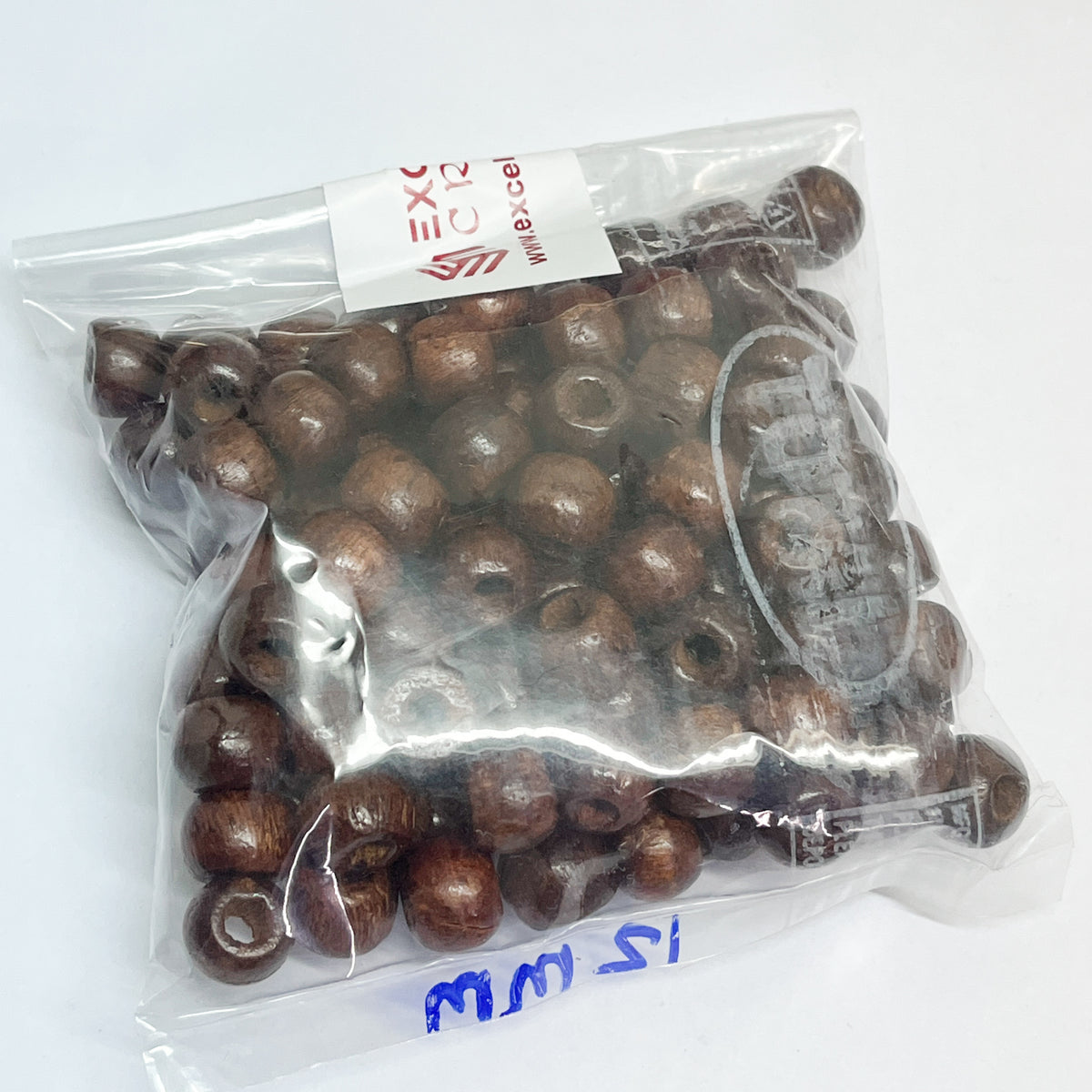 12mm Round Brown Wooden Beads (100Pcs Pack)