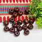 14mm Round Brown Wooden Beads (50Pcs Pack)