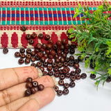 5mm Round Brown Wooden Beads (100Pcs Pack)