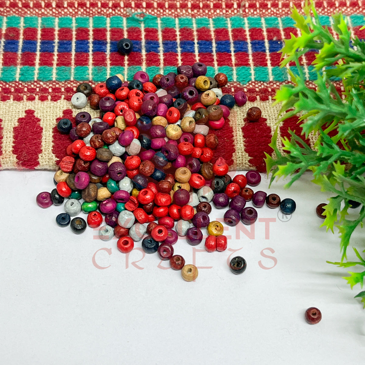 4mm Multicolor Wooden Beads- Pack of 500pcs
