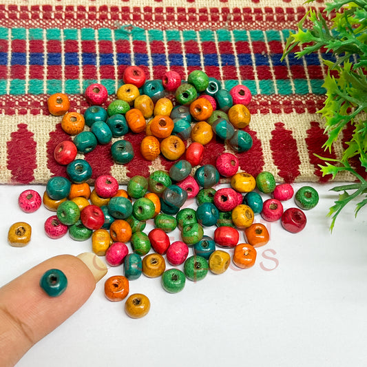 6mm Multicolor Wooden Beads- Pack of 200pcs