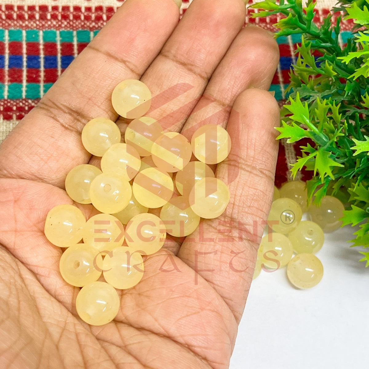 10mm Round Glass Beads (50 pcs)