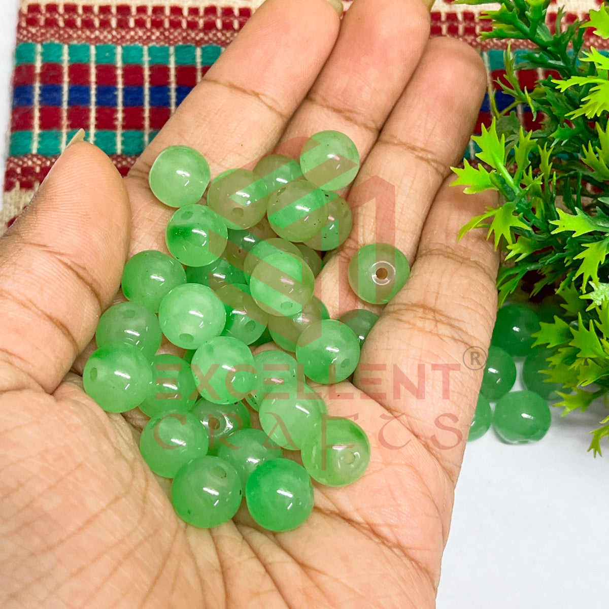 10mm Round Glass Beads (50 pcs)