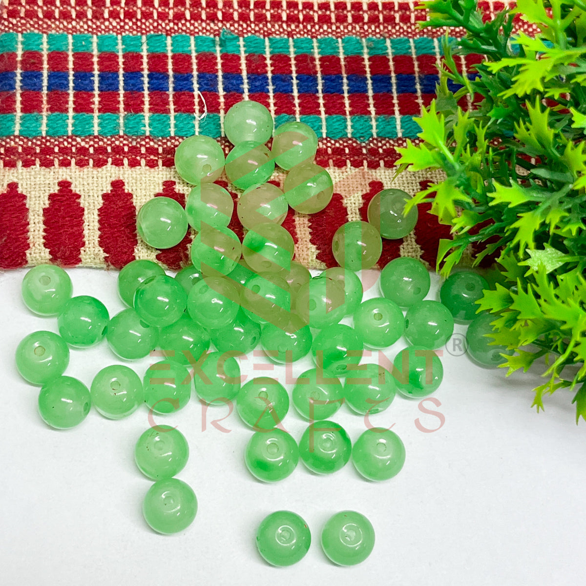 10mm Round Glass Beads (50 pcs)