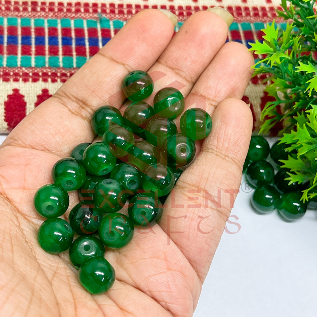 10mm Round Glass Beads (50 pcs)