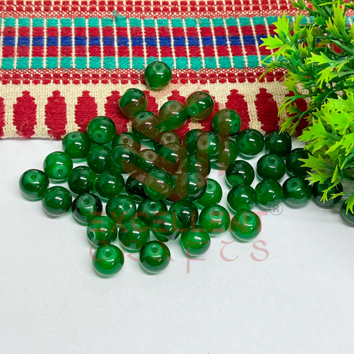 10mm Round Glass Beads (50 pcs)
