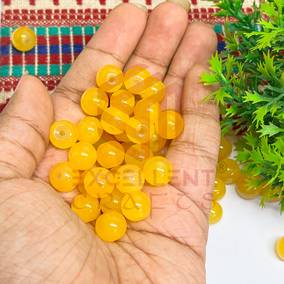 10mm Round Glass Beads (50 pcs)