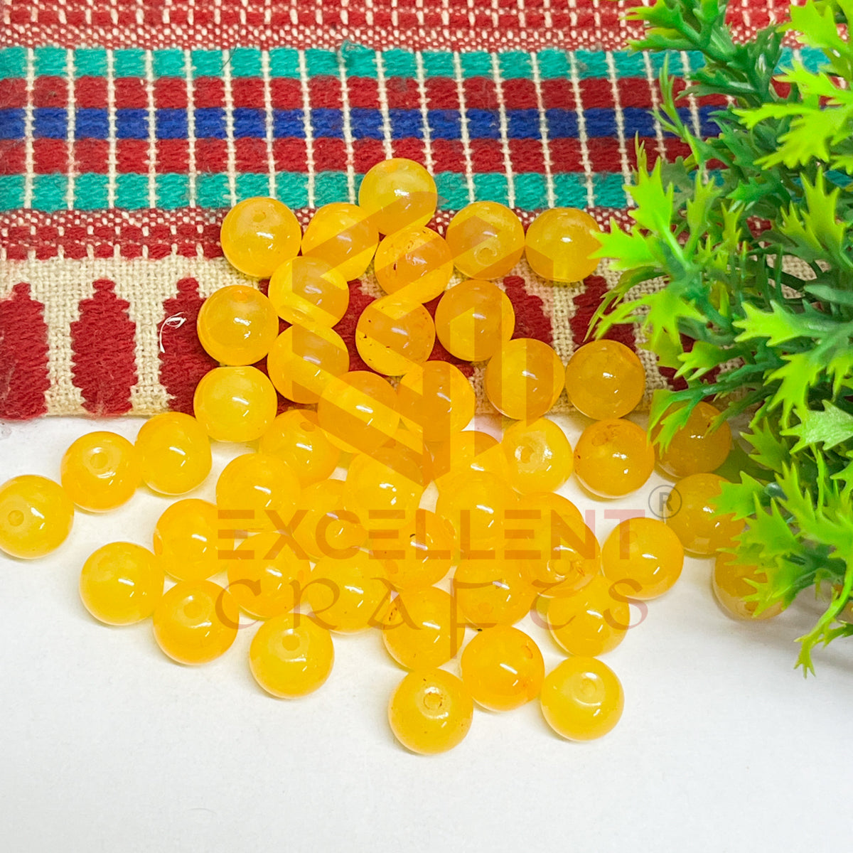 10mm Round Glass Beads (50 pcs)