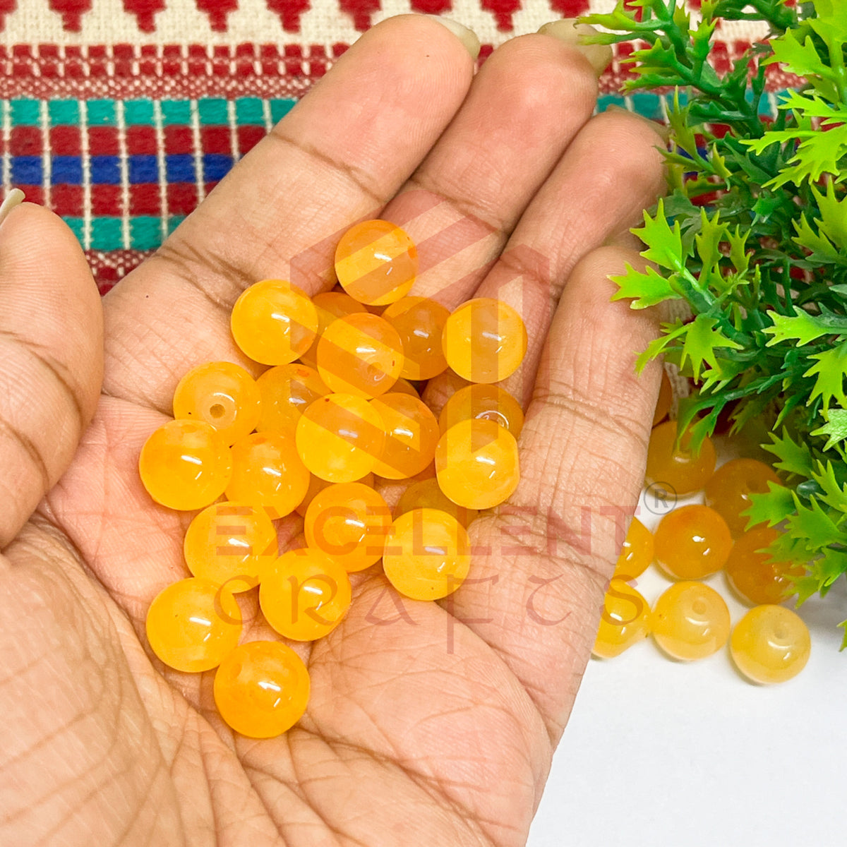 10mm Round Glass Beads (50 pcs)
