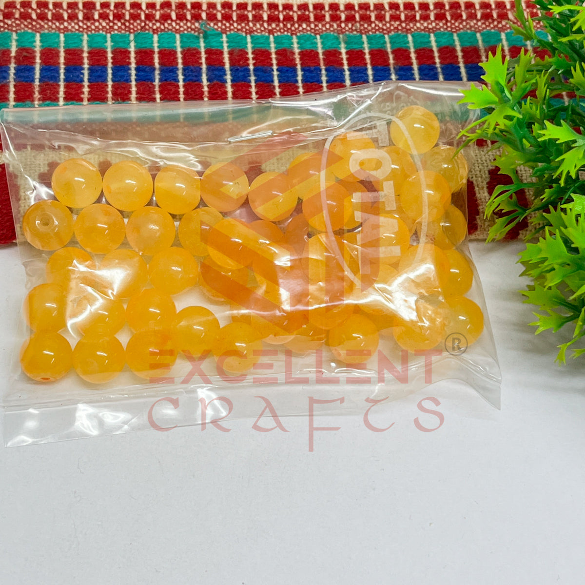 10mm Round Glass Beads (50 pcs)