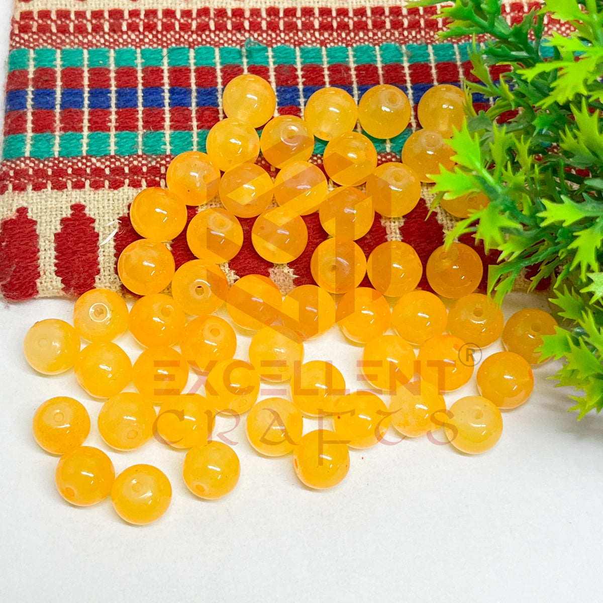 10mm Round Glass Beads (50 pcs)