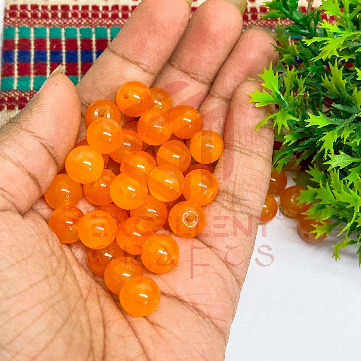 10mm Round Glass Beads (50 pcs)