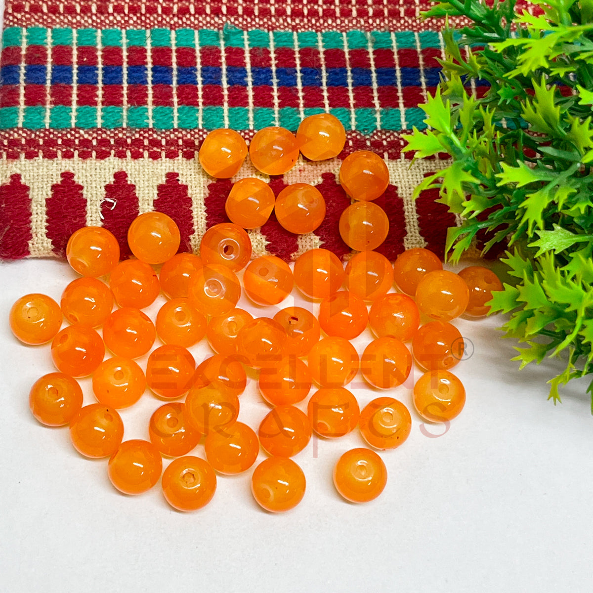 10mm Round Glass Beads (50 pcs)
