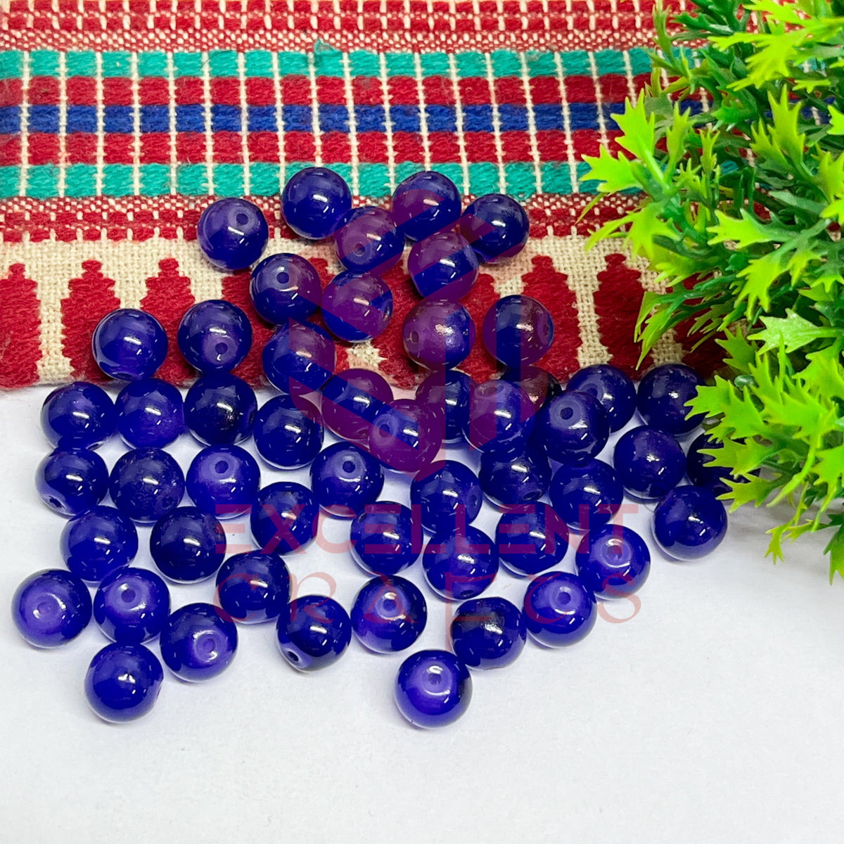 10mm Round Glass Beads (50 pcs)