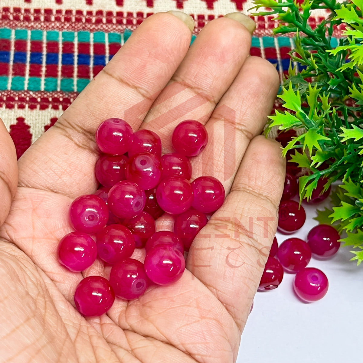 10mm Round Glass Beads (50 pcs)