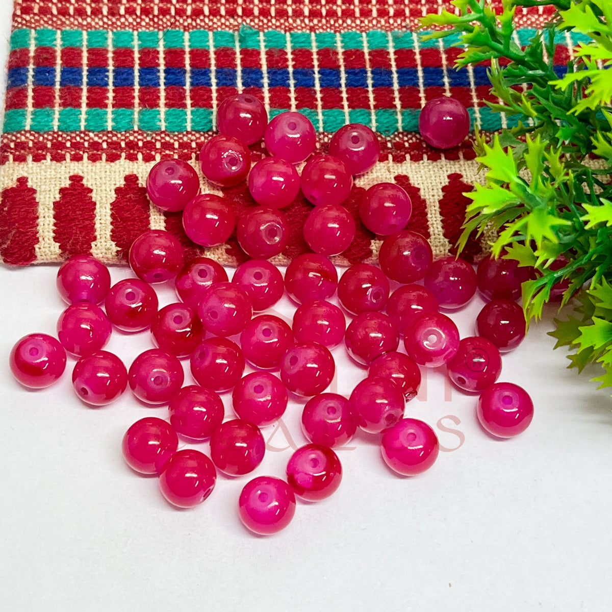 10mm Round Glass Beads (50 pcs)