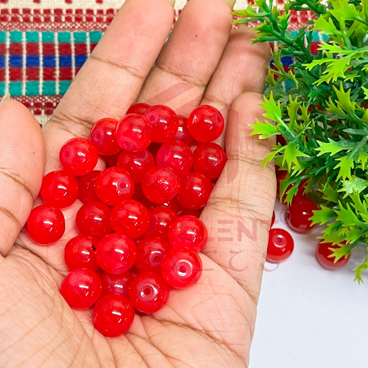 10mm Round Glass Beads (50 pcs)