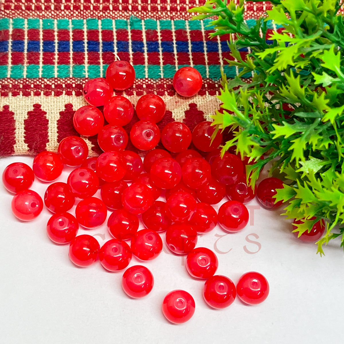 10mm Round Glass Beads (50 pcs)