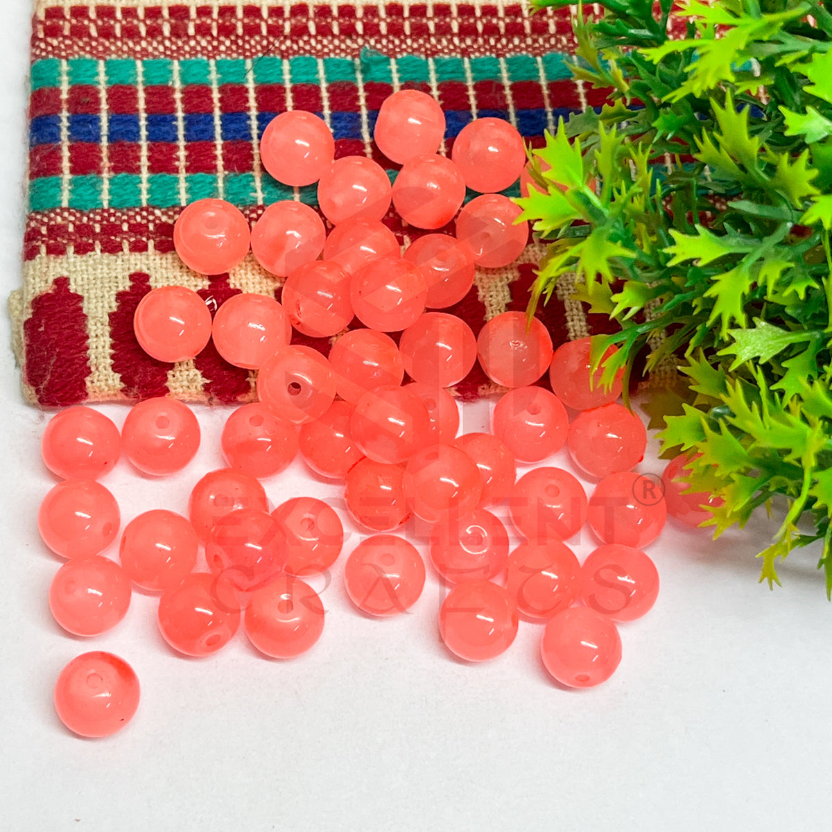 10mm Round Glass Beads (50 pcs)