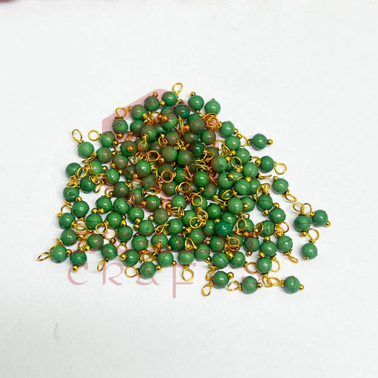 3mm Round Green Color Pearl Loreal Charms for making Jewellery - (Pack of 10g - 200-250Pcs)