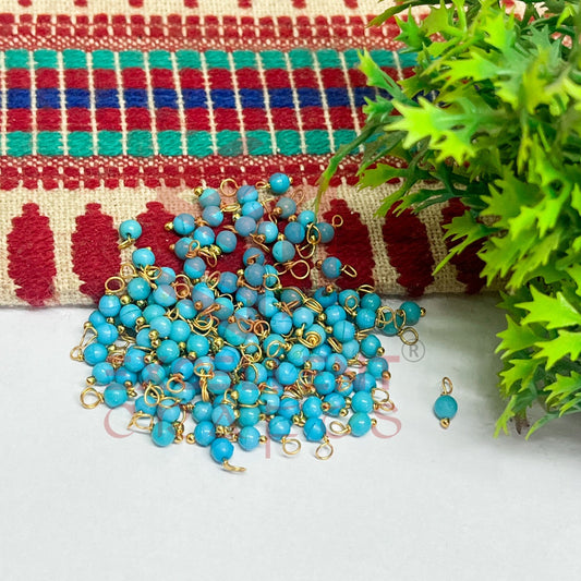 3mm Round Sky Blue /Ajanta Blue Color Pearl Loreal Charms for making Jewellery - (Pack of 10g - 200-250Pcs)