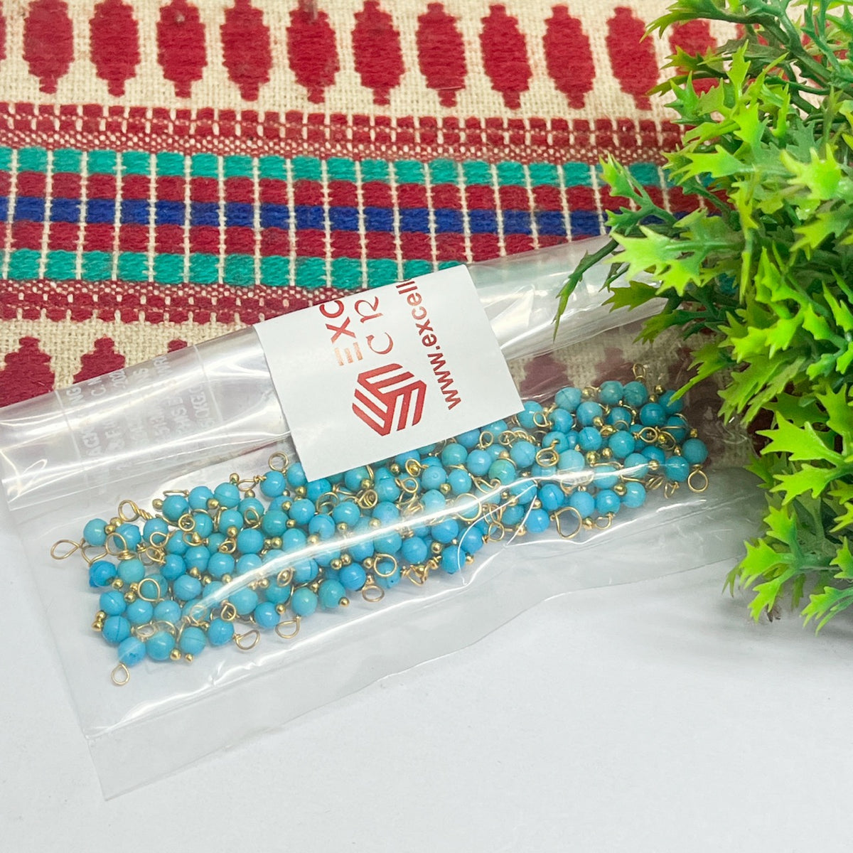 3mm Round Sky Blue /Ajanta Blue Color Pearl Loreal Charms for making Jewellery - (Pack of 10g - 200-250Pcs)