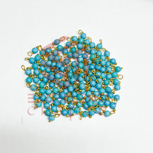 3mm Round Sky Blue /Ajanta Blue Color Pearl Loreal Charms for making Jewellery - (Pack of 10g - 200-250Pcs)
