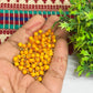 3mm Round Sunset Yellow Color Pearl Loreal Charms for making Jewellery - (Pack of 10g - 200-250Pcs)