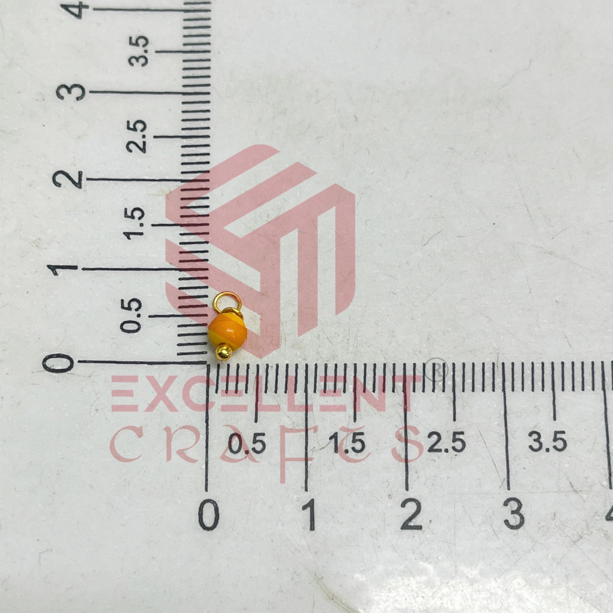 3mm Round Sunset Yellow Color Pearl Loreal Charms for making Jewellery - (Pack of 10g - 200-250Pcs)