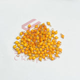 3mm Round Sunset Yellow Color Pearl Loreal Charms for making Jewellery - (Pack of 10g - 200-250Pcs)