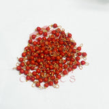 3mm Round Cherry Red Color Pearl Loreal Charms for making Jewellery - (Pack of 10g - 200-250Pcs)