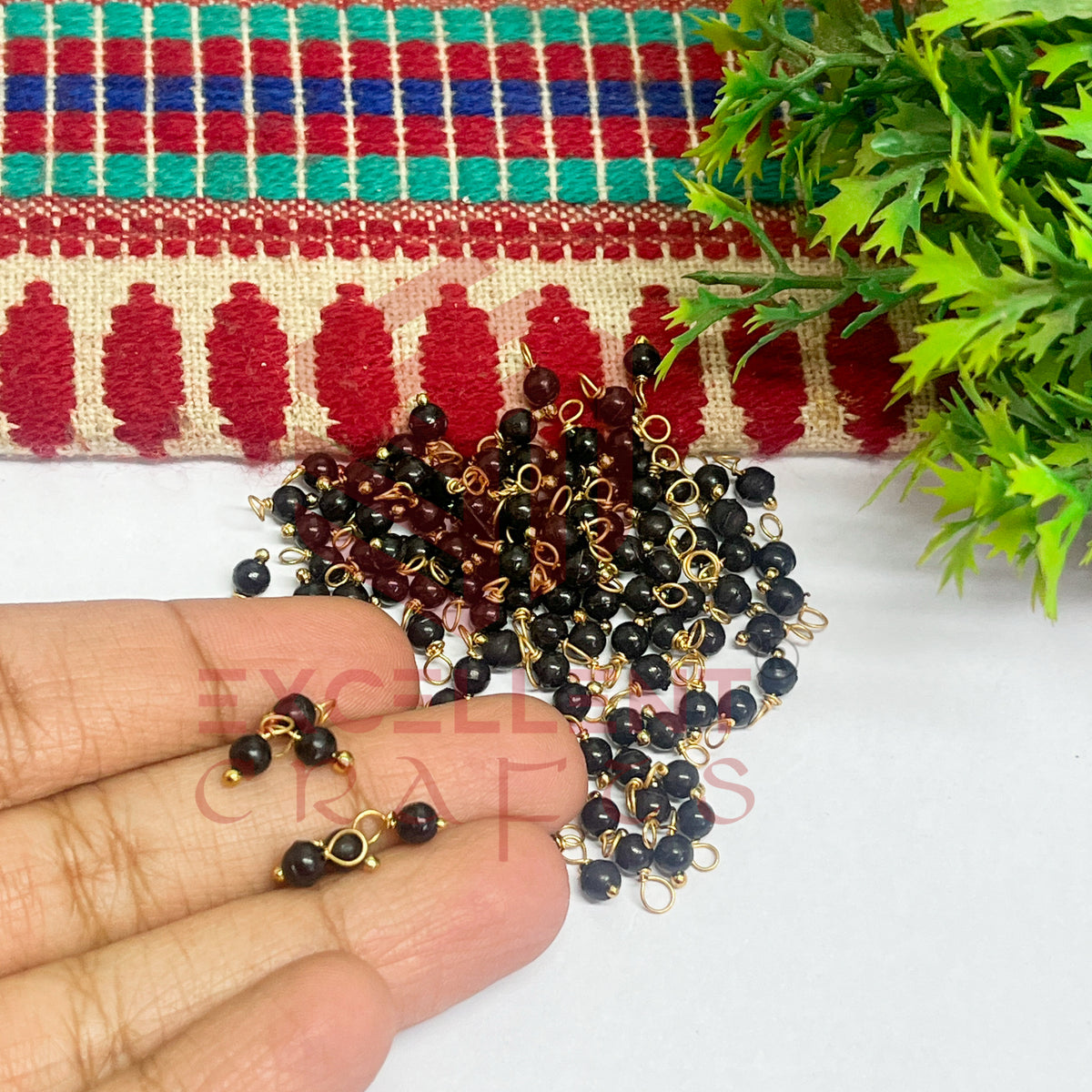 3mm Round Black Color Pearl Loreal Charms for making Jewellery - (Pack of 10g - 200-250Pcs)